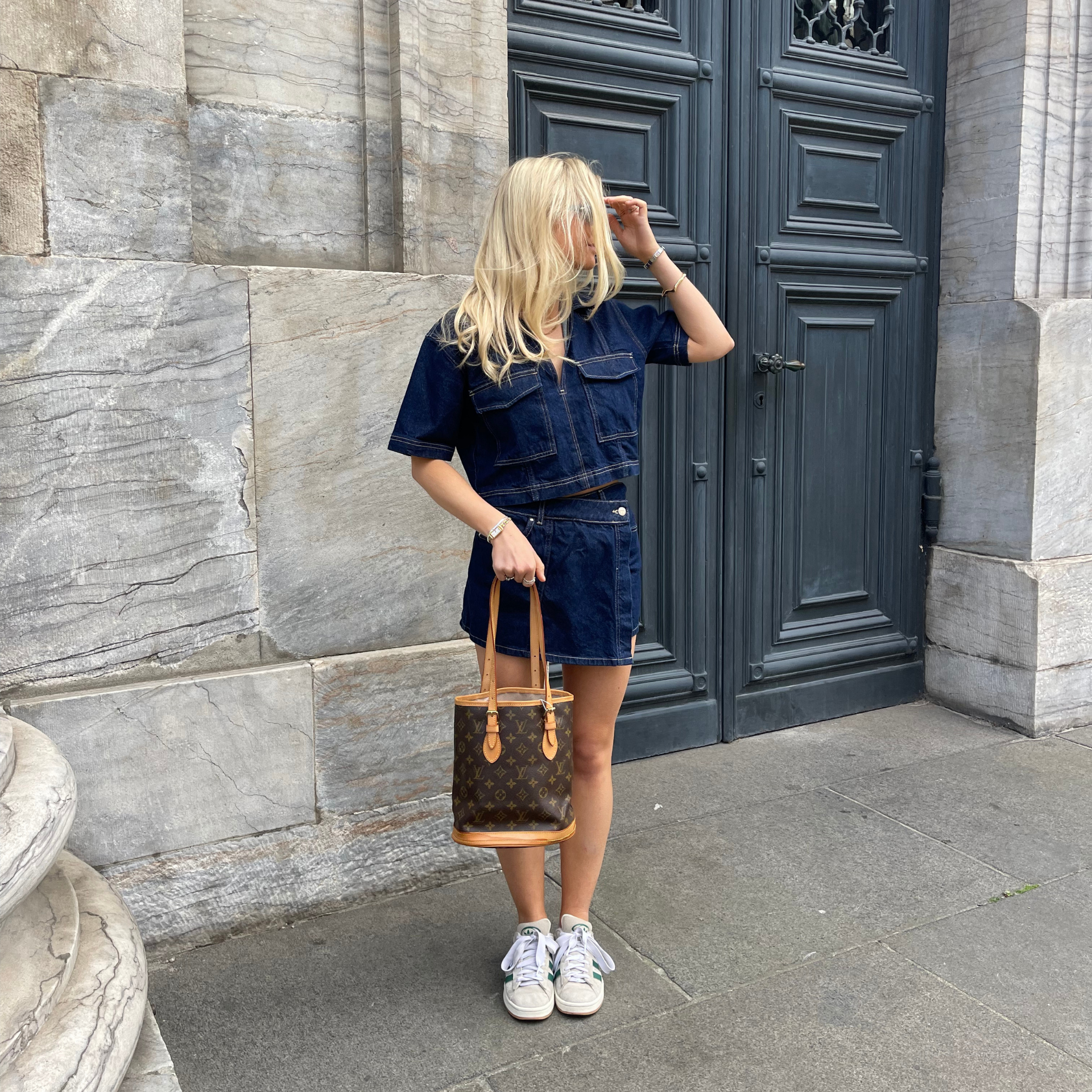 Louis Vuitton Mini Bucket Brown Fabric