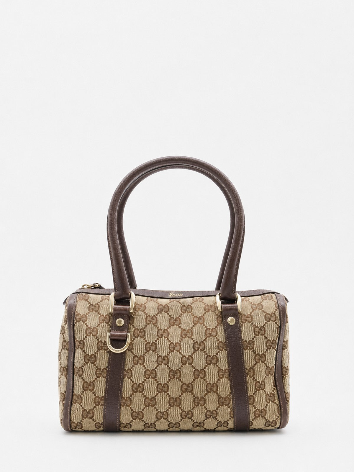 Gucci Abbey D-Ring Boston Brown Canvas