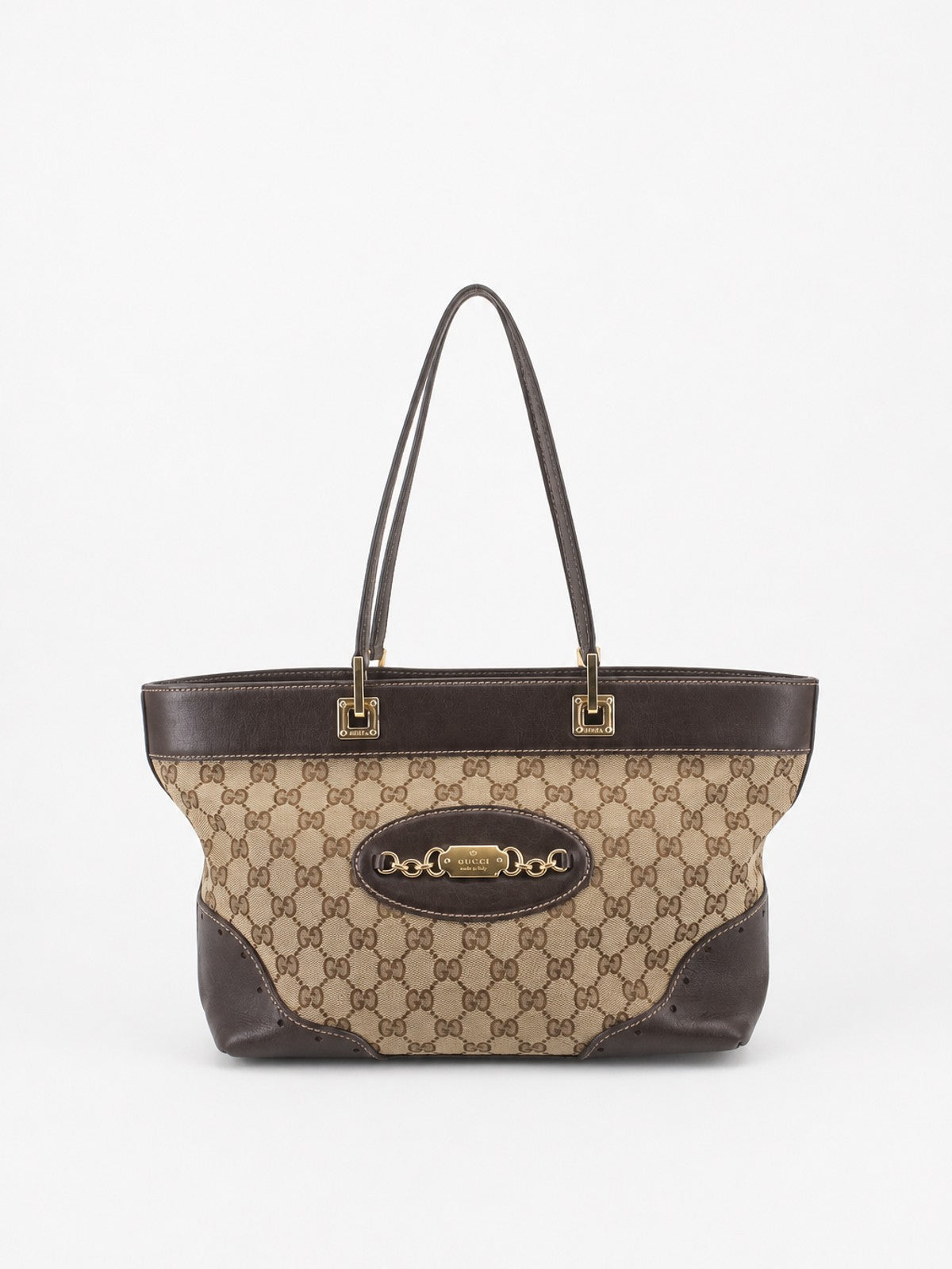 Gucci Shoulder Bag Brown Canvas