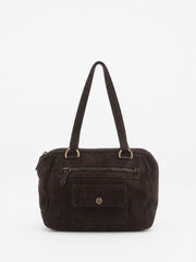 Prada Shoulder Bag Brown Suede