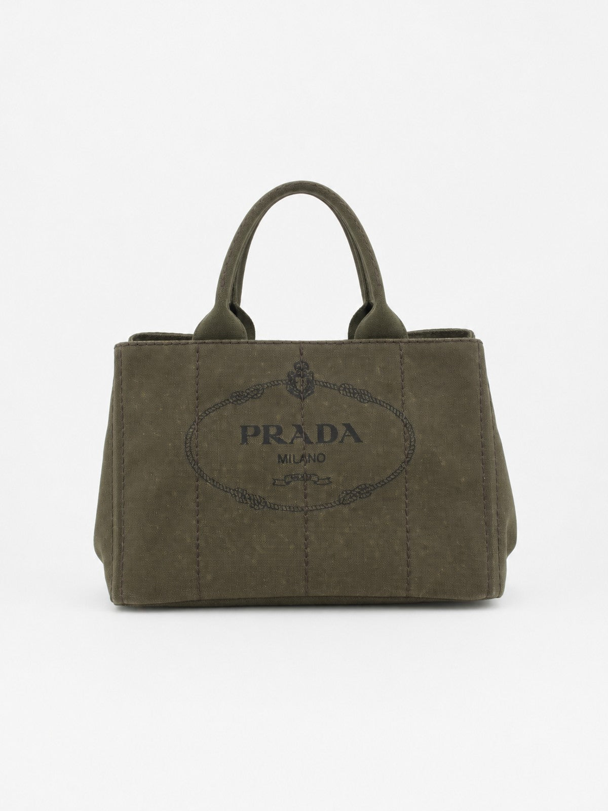 Prada Medium Canapa Green Canvas