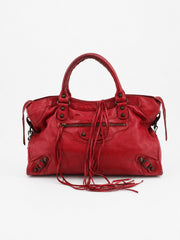 Balenciaga City Red Leather