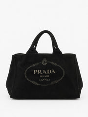 Prada Medium Canapa Black Canvas