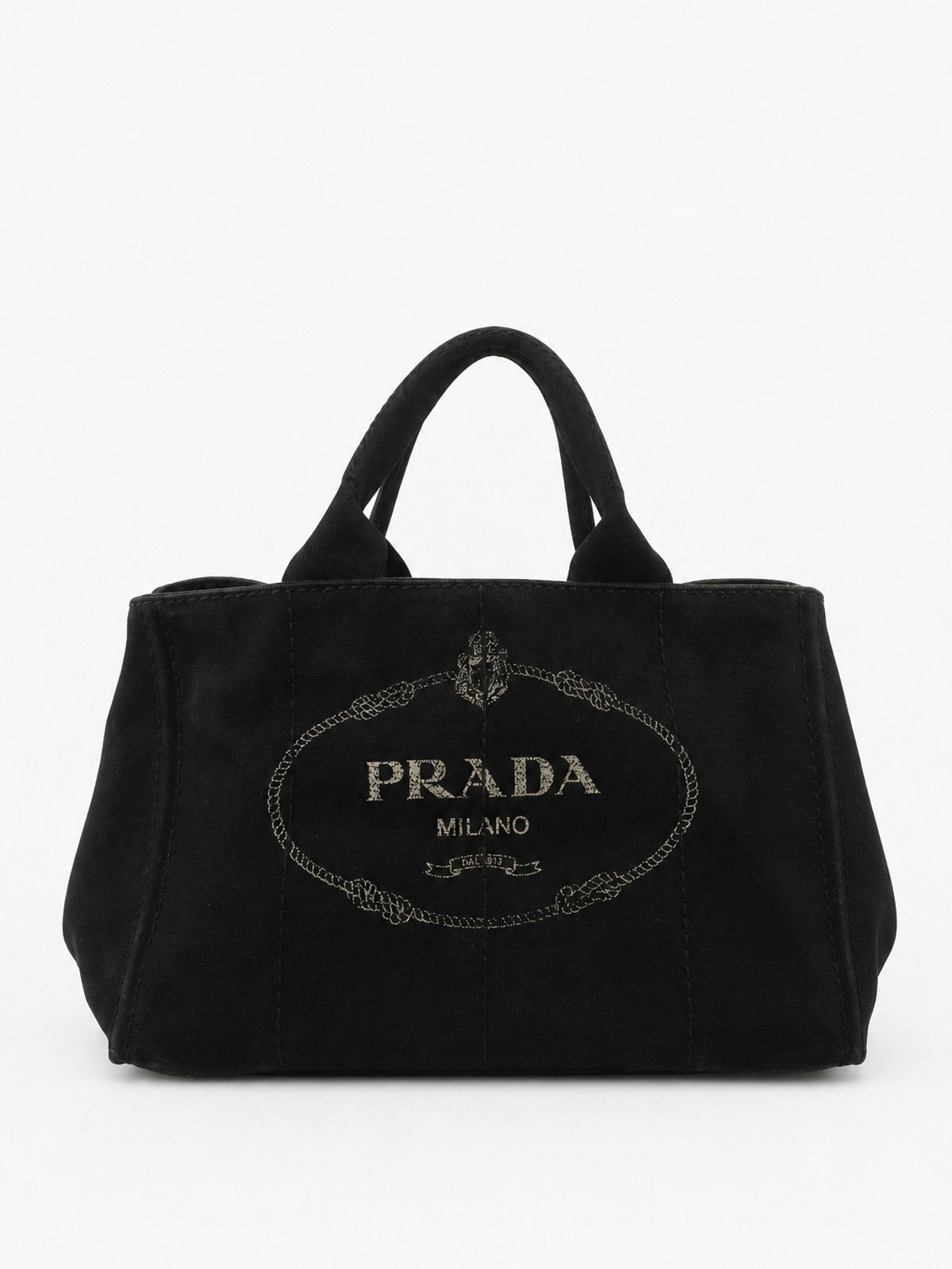Prada Medium Canapa Black Canvas