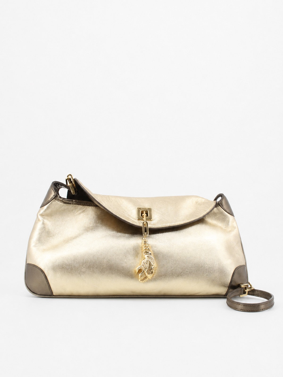 Gucci Shoulder Bag Gold Leather