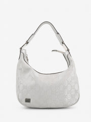 Gucci Shoulder Bag Silver Canvas