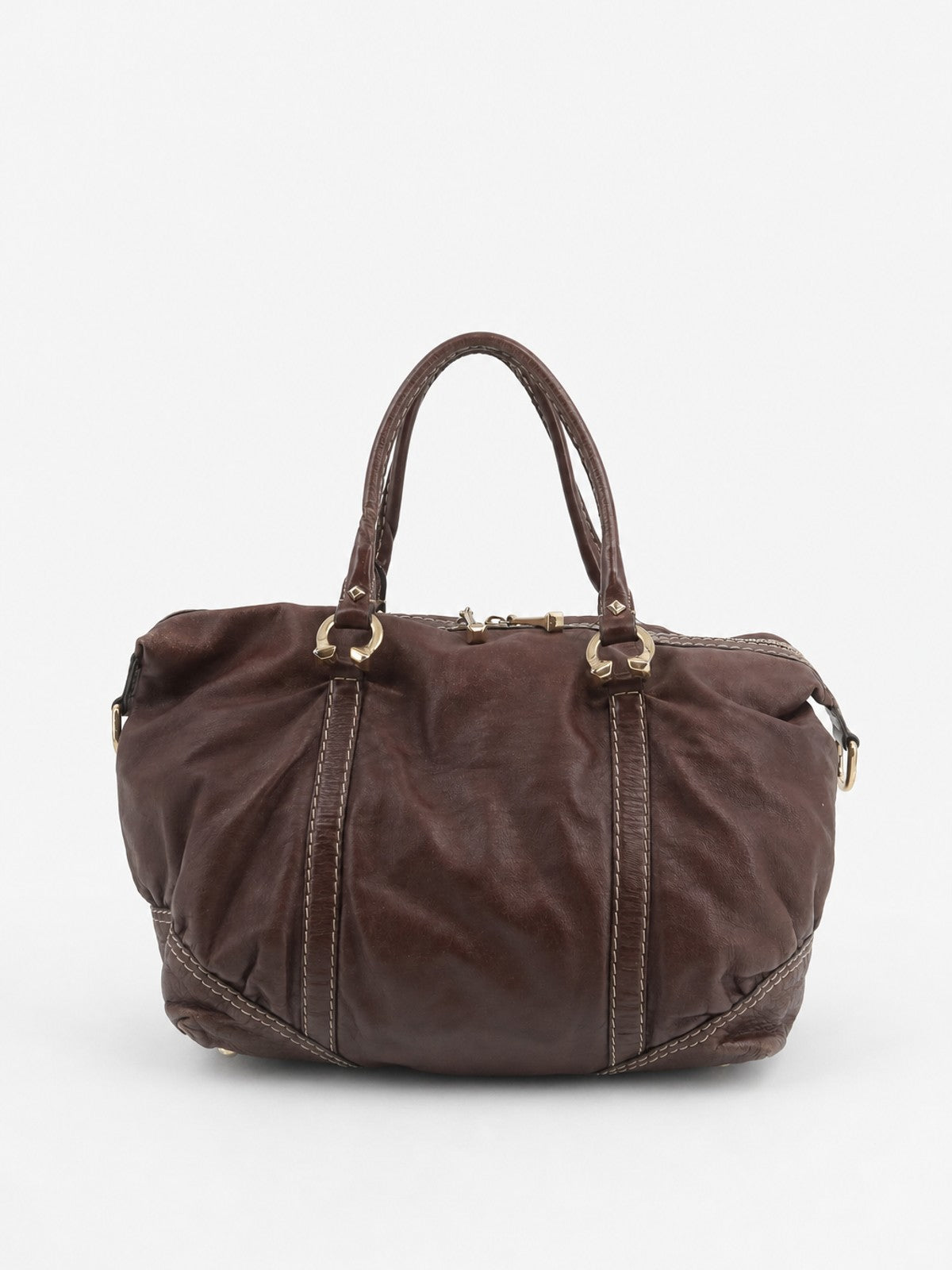 Gucci Shoulder Bag Brown Leather
