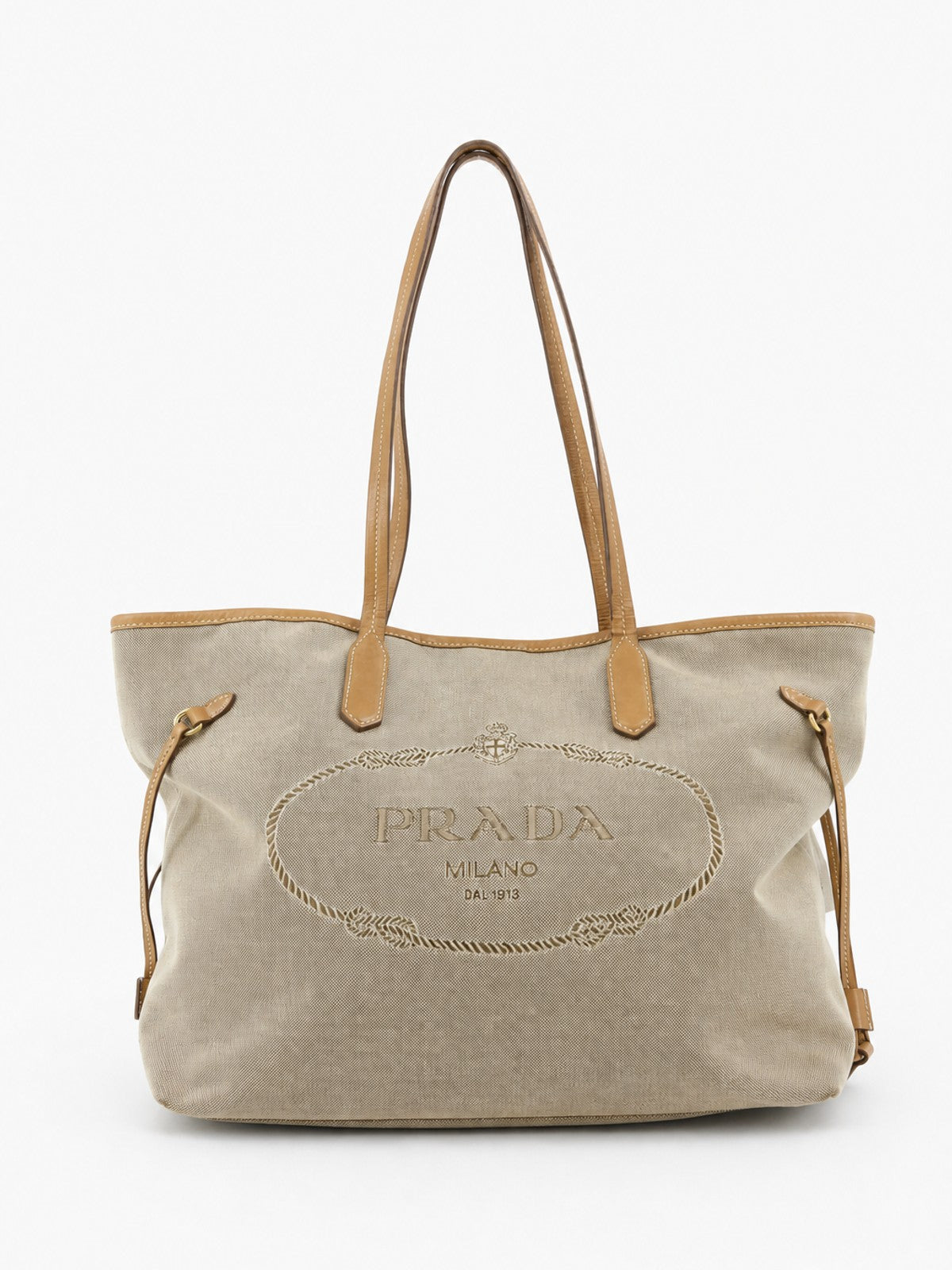 Prada Shoulder Bag Brown Fabric