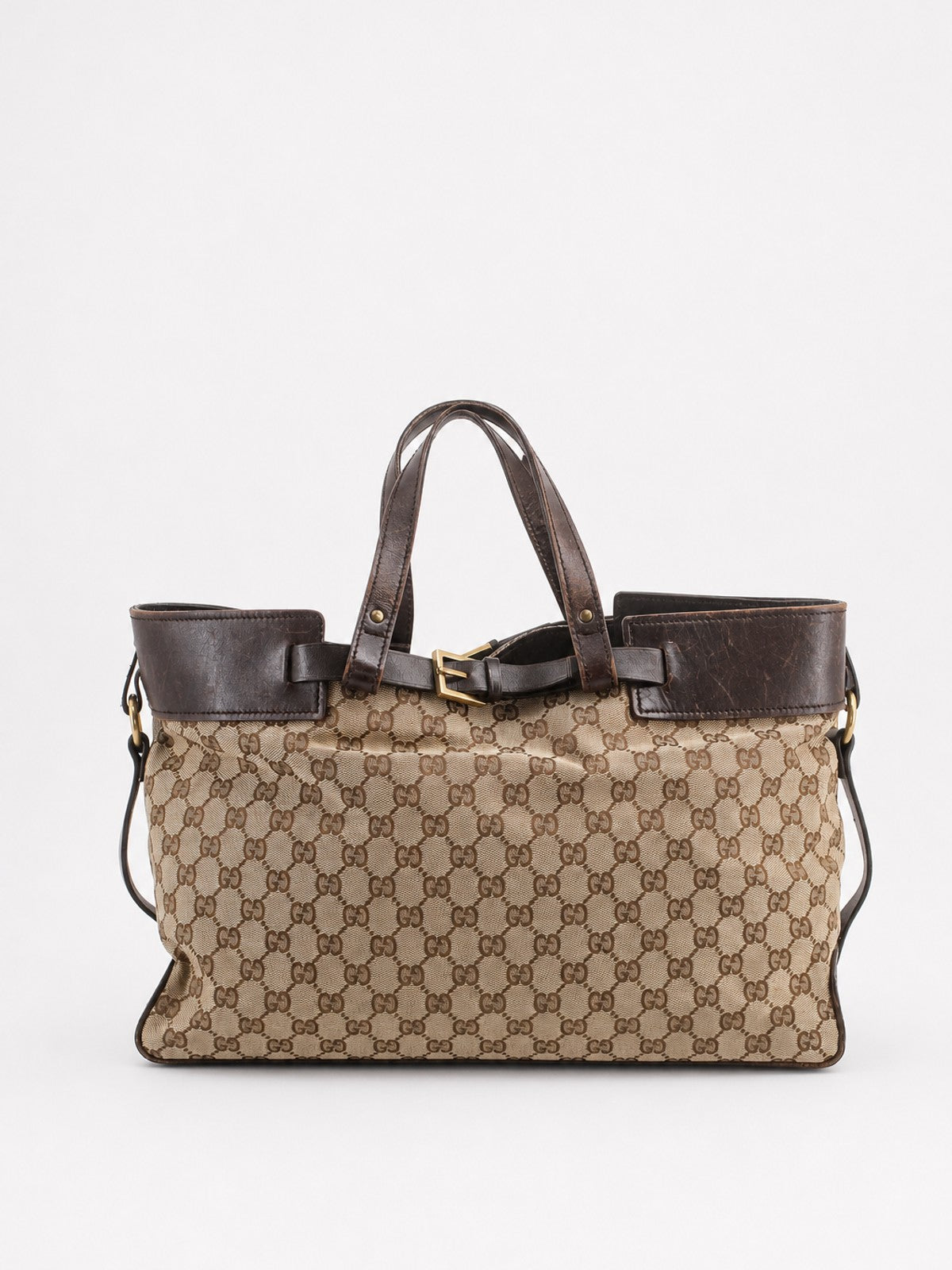 Gucci Hand Bag Brown Canvas