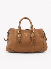 Prada Hand Bag Brown Leather