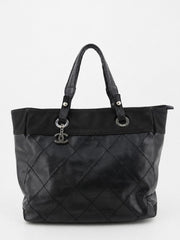 Chanel Tote Bag Black Leather